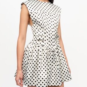 GANNI Polka Dot Corset Satin Mini Dress - size 36